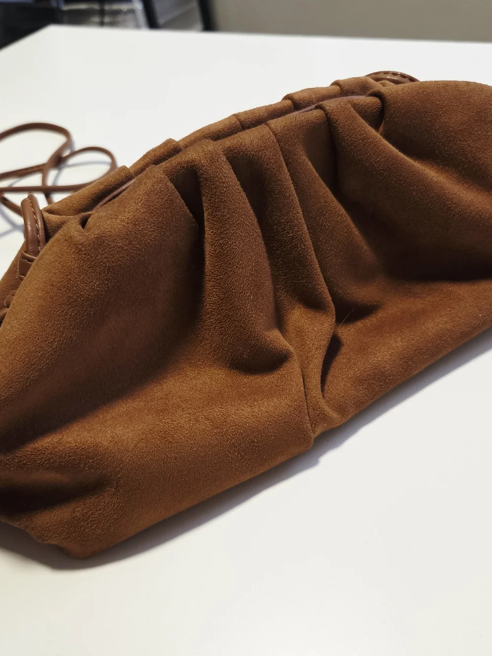 Banana Republic Suede Gathered Clutch Bag in Brown